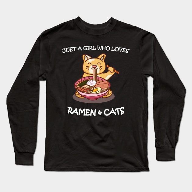 Japanese Ramen Cat Anime Manga Japan Long Sleeve T-Shirt by bigD